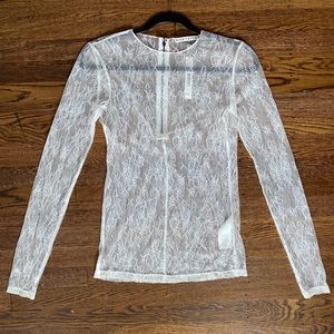 Alice + Olivia ivory lace top